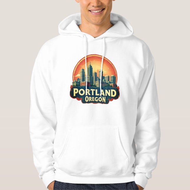 Portland Oregons siluett Hoodie (Framsida)