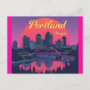 Portland Oregons siluett Vykort