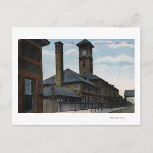 Portland, OregonUnion Depot och Clock Torn Vykort