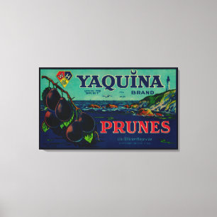 Portland OregonYaquina katrinplommonetikett Canvastryck