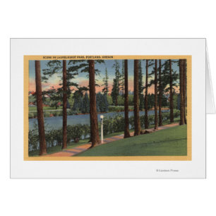 Portland, ORScen i Laurelhurst Park Hälsningskort