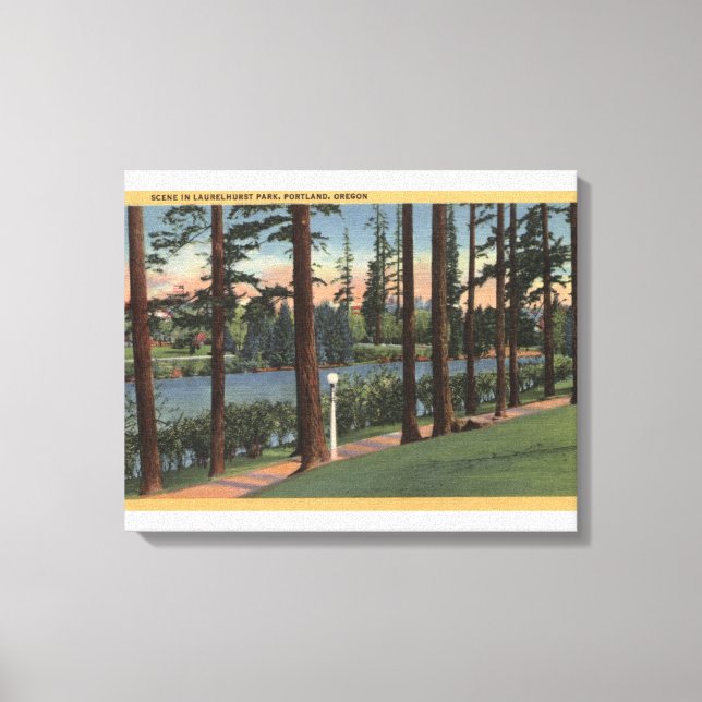 Portland, ORScene i Laurelhurst Park Canvastryck (Framsida)