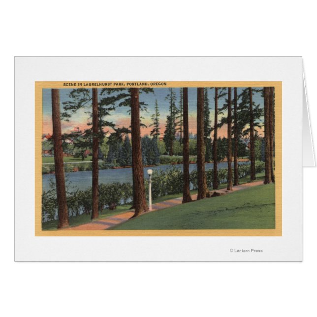 Portland, ORScene i Laurelhurst Park Hälsningskort (Framsidan Horizontal)