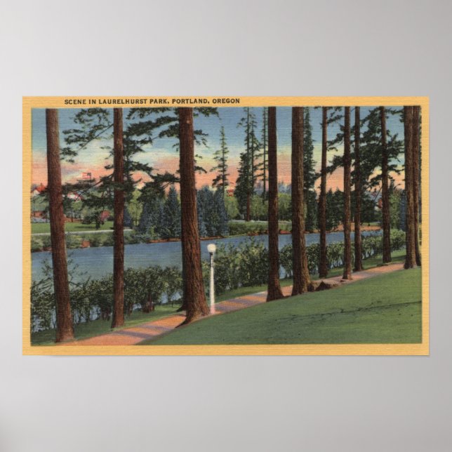 Portland, ORScene i Laurelhurst Park Poster (Framsidan)