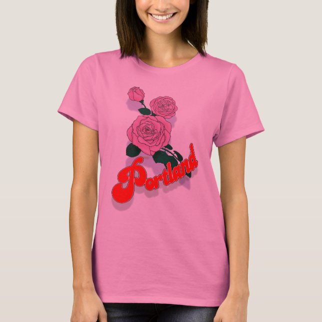 Portland Rosa ros-skjorta Tee (Framsida)