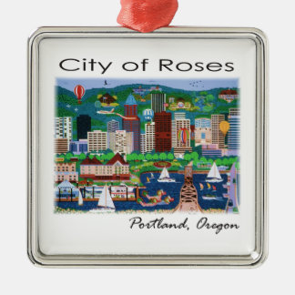 Portland~ Rosornas Stad Julgransprydnad Metall