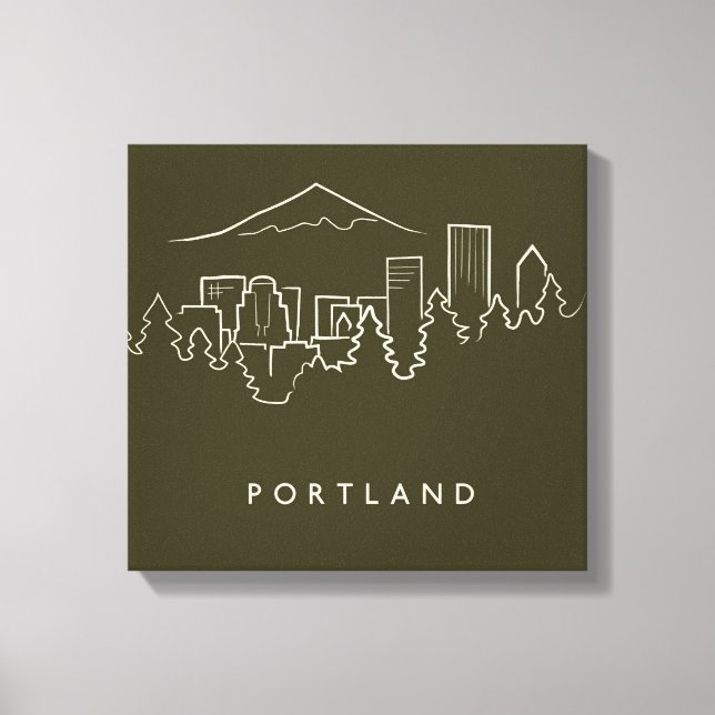 Portland Skyline Canvastryck (Framsida)