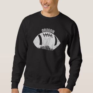 Portland Skyline Football Fläkt Vintage Oregon Foo Lång Ärmad Tröja