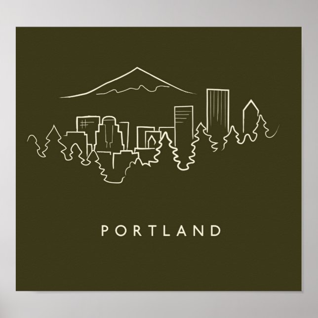 Portland Skyline Poster (Framsidan)