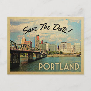 Portland sparar datumet Oregon Meddelande Vykort