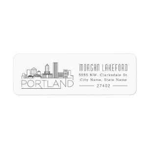 Portland Stylized horisont Returadress Etikett