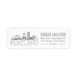 Portland Stylized Skyline | Returadress Etikett