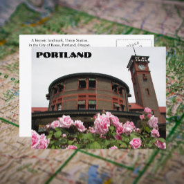 Portland Tåg Depot, Oregon Travel Photo Vykort