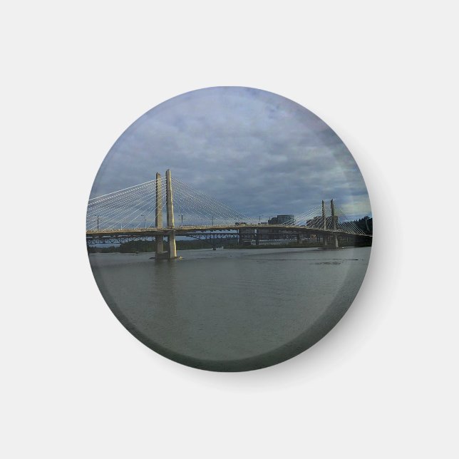 Portland Tilikum Crossing #1 Round Magnet (Framsidan)
