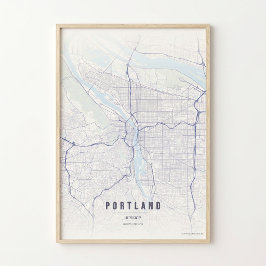 Portland Tryck Oregon Väggkonst Affisch Kartpresen