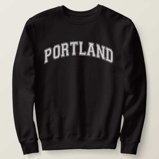 PORTLAND Universiteten-Stil Sweater America Colleg Lång Ärmad Tröja (Design framsida)