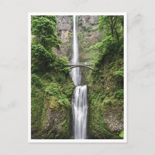 Portland Waterfall Oregon Columbia River Gorge Vykort (Framsida)
