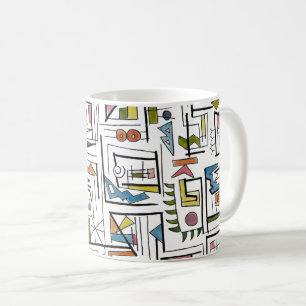 Portland-Whimsisk Modern Geometrisk Konst Kaffemugg