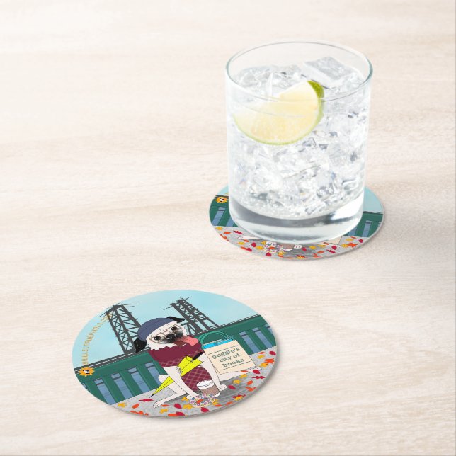 Portlandia Pug: Anarkistisk jurisdiktion Papprare  Underlägg Papper Rund (Insitu)