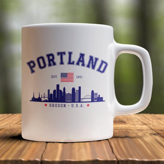 Portland's Urban Silhouette Kaffemugg (Skapare uppladdad)