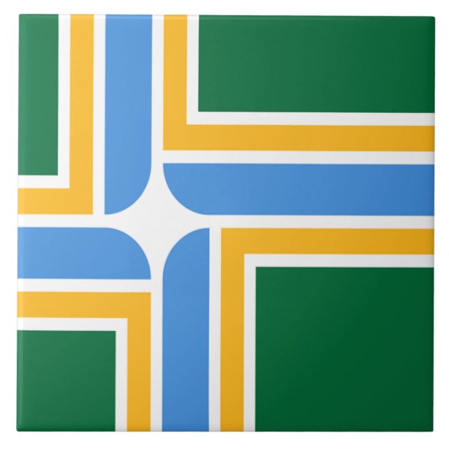 Portlandstaden flagga kakelplatta (Framsidan)