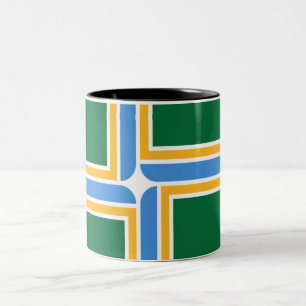 Portlandstaden flagga Två-Tonad mugg