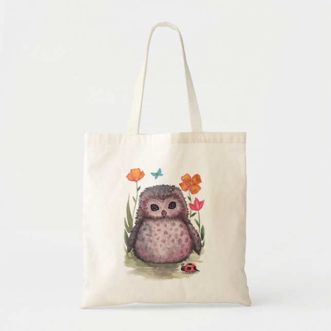 Portly Lila Owlet Bag Tygkasse (Framsidan)