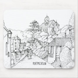 Portmeirion North Wales Pen och Bläck Sketch Musmatta