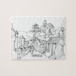 Portmeirion North Wales Pen och Bläck Sketch Pussel