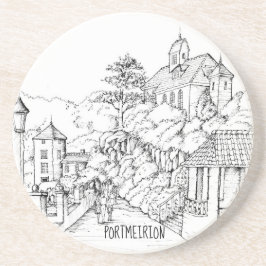 Portmeirion North Wales Pen och Bläck Sketch Underlägg