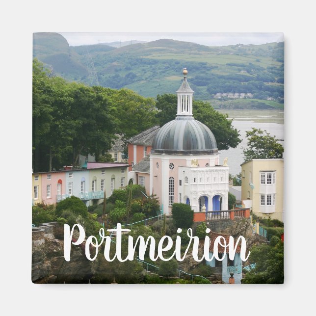 Portmeirion Souvenir Estuary Gwynedd, North Wales Magnet (Framsidan)