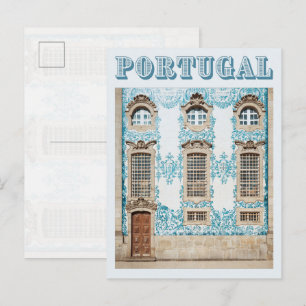 Porto Azulejo kyrkovägg, Portugal Resa Vykort