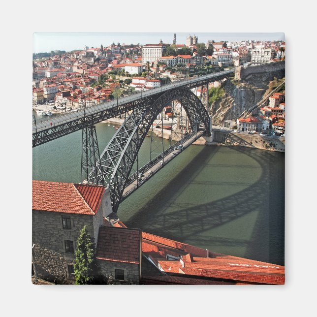 Porto bridge over Douro River, Portugal Magnet (Framsidan)