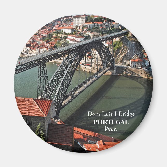 Porto bridge over Douro River, Portugal Magnet (Framsidan)
