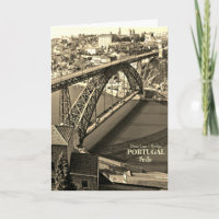 Porto bridge over Douro River, Portugal, Sepia