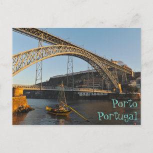 Porto Bridge över Douro River. Portugal Vykort