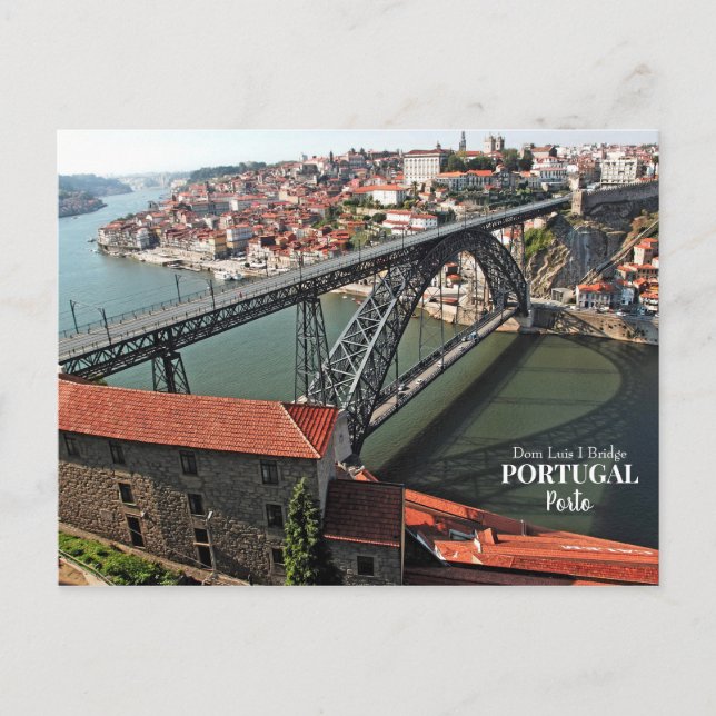 Porto bridge over Douro River, Portugal Vykort (Framsida)