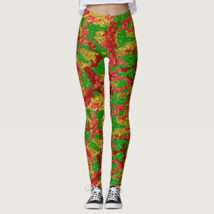 Porto Camo Guld Julafton Mönster Leggings
