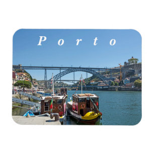 Porto. Douro River och Dom Luis I Bridge. Magnet