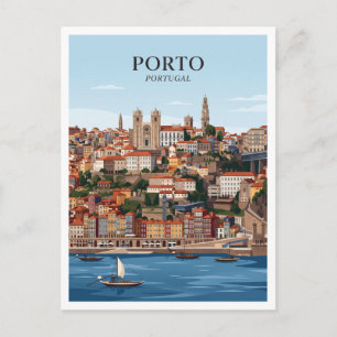 Porto Douro Riverfront Portugal Vykort