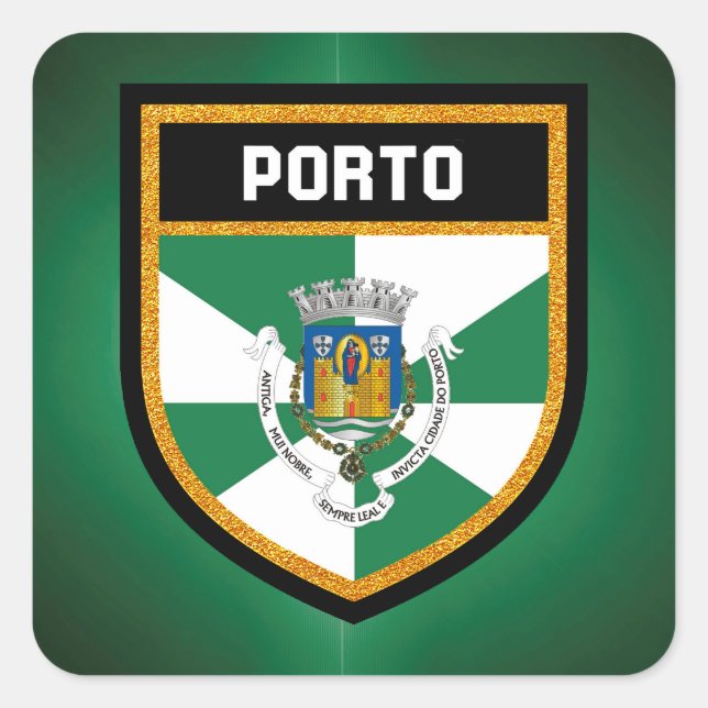 Porto Flagga Fyrkantigt Klistermärke (Framsida)