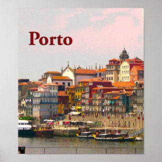 Porto från andra sidan Douro Poster