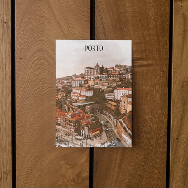 Porto Portugal Architecture City View Vykort (porto portugal postcard)