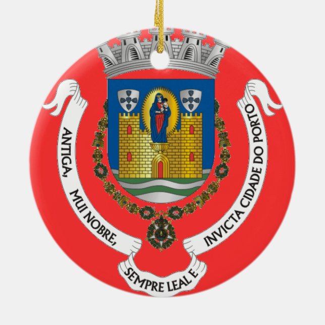 Porto* Portugal beställnings- prydnad Julgransprydnad Keramik (Baksidan)