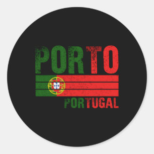 Porto Portugal Flagga portugisiska S Runt Klistermärke