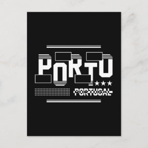 Porto Portugal Modern Typografi Resedesign Vykort