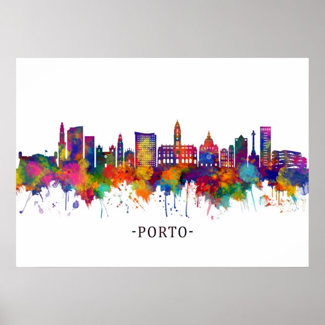 Porto Portugal Skyline Poster (Framsidan)