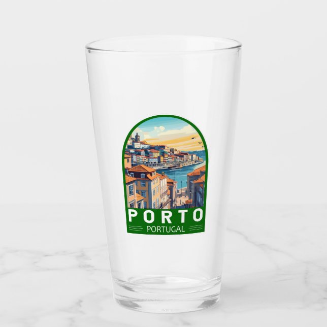 Porto Portugal Travel Art Emblem Glaskopp (Framsida)