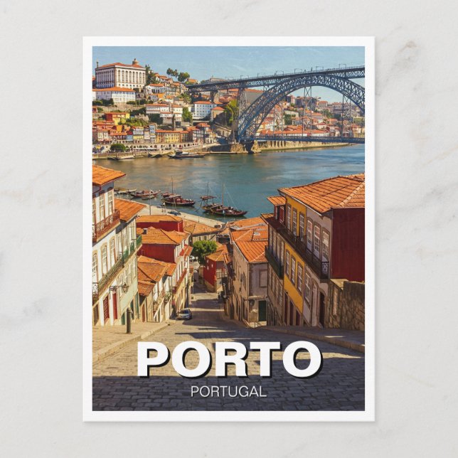 Porto Portugal Travel Vykort (Framsida)