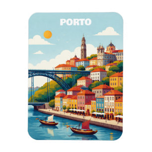 Porto Portugal Vintage Resa Konst Magnet